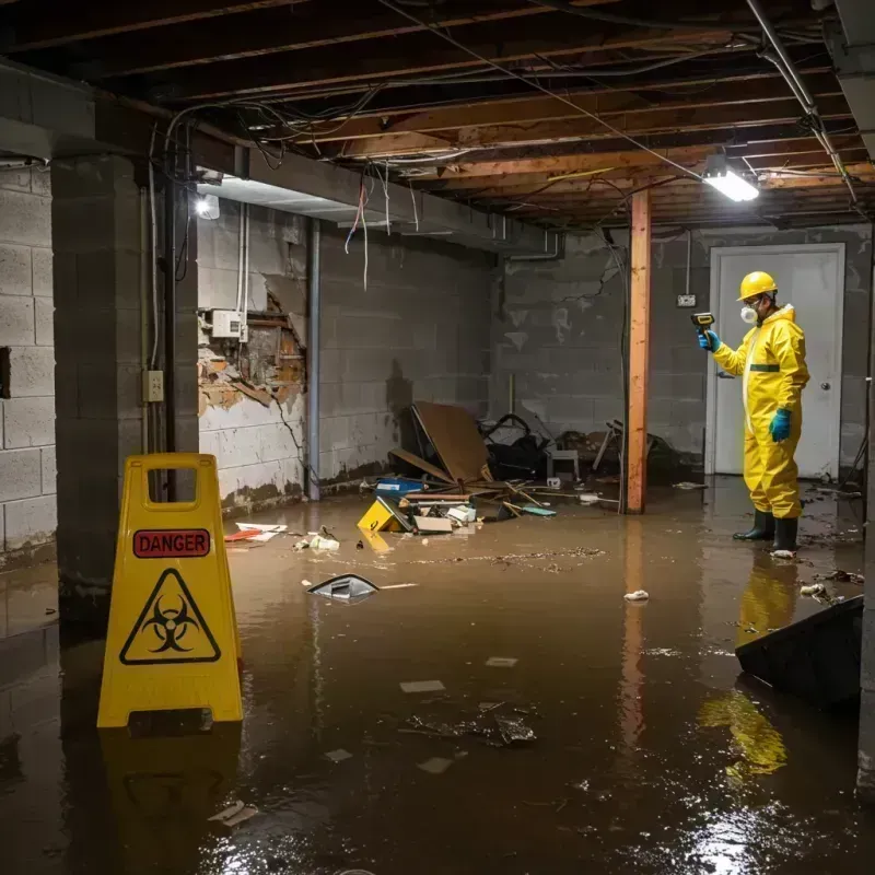 Flooded Basement Electrical Hazard in Kincaid, IL Property